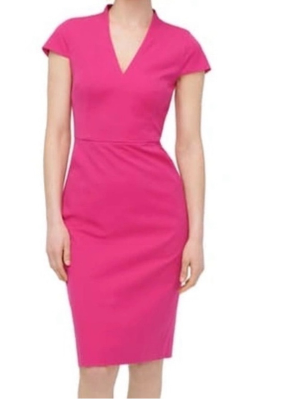 J. Crew V-Neck Sheath Dress in Fuchsia Pink, size 4,